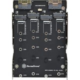 SilverStone SDP13 3,5" Bay naar PCIe NVMe M.2 SSD adapter inbouwframe Zwart, voor 4x M.2 SSD