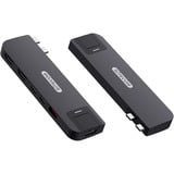 Sitecom 6-in-2 MacBook Pro Multiport Hub dockingstation Zwart
