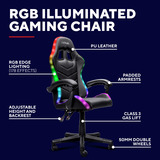 Trust GXT 704 Roniq Comfortabele Gamestoel  gamestoel Zwart, RGB, Tot 110 kg