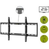 goobay TV wall mount FIXED 43 - 100 inch (109 - 254 cm), max. 70 kg wandmontage  Zwart
