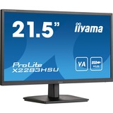 iiyama ProLite X2283HSU-B1 21.5" Monitor Zwart, 75 Hz, HDMI, DisplayPort, USB, Audio 
