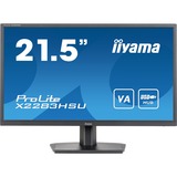 iiyama ProLite X2283HSU-B1 21.5" Monitor Zwart, 75 Hz, HDMI, DisplayPort, USB, Audio 