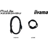 iiyama ProLite X2283HSU-B1 21.5" Monitor Zwart, 75 Hz, HDMI, DisplayPort, USB, Audio 