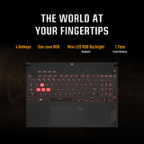 ASUS TUF Gaming A17 FA707NU-HX135W 17.3"  gaming laptop Zwart/grijs | R5 7535HS | RTX 4050 | 16 GB | 512 GB SSD