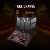 ASUS TUF Gaming A17 FA707NU-HX135W 17.3"  gaming laptop Zwart/grijs | R5 7535HS | RTX 4050 | 16 GB | 512 GB SSD