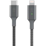 Belkin Boost Charge USB-C/Lightning kabel met slimme led, 1,2 meter Grijs, CAA006bt04GR