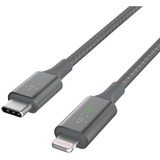 Belkin Boost Charge USB-C/Lightning kabel met slimme led, 1,2 meter Grijs, CAA006bt04GR