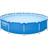 Bestway Zwembad steel pro set rond 366 Blauw, Incl. Filterpomp (220-240V)