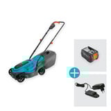 GARDENA Grasmaaier EasyMax 32/18V Turquoise/grijs, 1x systeemaccu P4A PBA 18V/72, 1x snellader P4A AL 1830 CV inbegrepen
