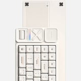 Iqunix Magi65 Pro Ochre White, gaming toetsenbord Wit, US lay-out, IQUNIX Gold Red, RGB leds, 65%, Hot-swappable, PBT, 2.4GHz | Bluetooth 5.1 | USB-C