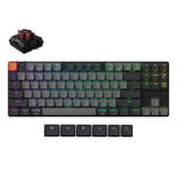 Keychron K1 QMK-H3 RGB mechanisch toetsenbord Zwart, US lay-out (QWERTY), Keychron Milk POM Brown, 80% (TKL)	, RGB leds, ABS Keycap, hot swap, USB-C | Bluetooth 5.2