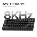 Keychron K2 Ultra 8K Wireless Custom Mechanical Keyboard Zwart, US lay-out (QWERTY), Keychron Apex Red, 75%, RGB leds, OSA Double-shot PBT, USB-C | 2.4 GHz | Bluetooth 5.2