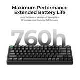Keychron K2 Ultra 8K Wireless Custom Mechanical Keyboard Zwart, US lay-out (QWERTY), Keychron Apex Red, 75%, RGB leds, OSA Double-shot PBT, USB-C | 2.4 GHz | Bluetooth 5.2