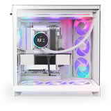 NZXT H9 Flow RGB midi tower behuizing Wit (mat) | 2x USB-A | 1x USB-C | RGB | Tempered Glass
