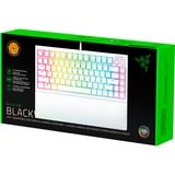 Razer BlackWidow V4 75%, gaming toetsenbord Wit, US lay-out, Razer Orange, RGB leds, TKL, Doubleshot ABS, hot swap