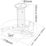 goobay Projector Ceiling Mount (M) houder Wit