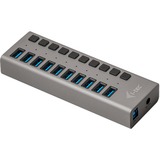 i-tec USB 3.0 Charging HUB 10 port + Power Adapter usb-hub Zwart