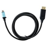 i-tec USB-C > DisplayPort C adapter Zwart, 2 meter, 4K 60 Hz
