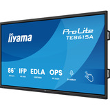 iiyama ProLite TE8615A-B1AG 85.6" 4K Ultra HD Public Display Zwart, Touch, HDMI, DisplayPort, USB-C, Audio, LAN, WiFi, iiWare 21E (Android 14 OS) met Google EDLA