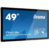 iiyama Prolite TF4939UHSC-B1AG 49" 4K Ultra HD Public Display Zwart, Touch, VGA, HDMI, DisplayPort, Audio