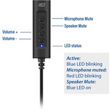 ACT Connectivity USB-A externe geluidskaart Zwart