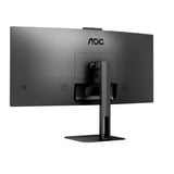 AOC CU34V5CW/BK 34" Curved UltraWide monitor Zwart, 100 Hz, HDMI, DisplayPort, USB-A, USB-C, Freesync