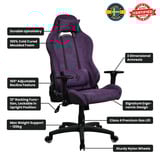 Arozzi Torretta Soft Fabric - Purple gamestoel Donkerpaars