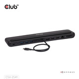 Club 3D 12-1 USB-C Triple Display PD3.0 100W Docking Station + Charger Zwart