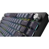 Corsair K65 Plus Wireless, gaming toetsenbord Zwart/grijs, US lay-out, Corsair Red, RGB, 75%, PBT-keycaps 