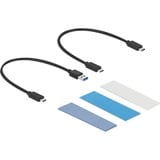 DeLOCK Externe USB Type-C combo behuizing voor M.2 NVMe PCIe of SATA SSD externe behuizing Zwart, 42638