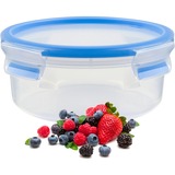 Emsa Clip & Close vershoudbakje 0,85L doos Transparant/blauw, rond, Ø 16,7cm