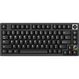 HelloGanss HS75T Black RGB mechanisch toetsenbord Zwart, US lay-out (QWERTY), Cherry MX Brown, 75%, RGB leds, PBT Doubleshot keycaps, hot swap, 2,4 GHz | Bluetooth | USB-C