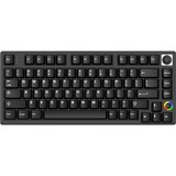 HelloGanss HS75T Black, toetsenbord Zwart, US lay-out, Cherry MX Brown, 75%, RGB leds, PBT Doubleshot keycaps, hot swap, 2,4 GHz / Bluetooth / USB-C
