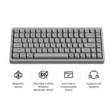 Keychron K2 HE-F1C Concrete Edition RGB mechanisch toetsenbord Zwart, US lay-out (QWERTY), Gateron Double-Rail Magnetic Nebula, 75%, RGB leds, OSA double-shot PBT, hot swap, 2.4GHz | Bluetooth 5.2 | USB-C
