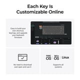 Keychron K2 HE-F1C Concrete Edition, toetsenbord Zwart/houtkleur, US lay-out, Gateron Double-Rail Magnetic Nebula, 75%, RGB leds, OSA double-shot PBT, hot swap, 2.4GHz | Bluetooth 5.2 | USB-C