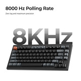 Keychron V1 Ultra 8K Wireless Custom Mechanical Keyboard Zwart, US lay-out (QWERTY), Keychron Silk POM Red, 75%, RGB, Hot swap, 2.4 GHz | Bluetooth 5.3 | USB-C
