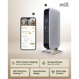 Mill Gentle Air WiFi olieradiator OIL1500WIFI3 Wit/zwart, 1500 Watt, tot 22 m², Bluetooth, Wifi module, App bediening