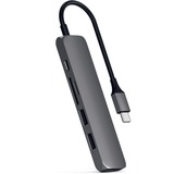 Satechi Slim Type-C Multi-Port Adapter V2 dockingstation Donkergrijs, USB-C, HDMI, USB, SD