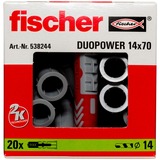fischer DuoPower 14x70 plug Lichtgrijs/rood, 20 stuks