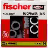 fischer DuoPower 14x70 plug Lichtgrijs/rood, 20 stuks