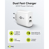 goobay 65W GaN USB-C PD Dual Fast Charger Wit