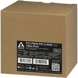 ARCTIC P12 PWM PST A-RGB, 3 stuks case fan Zwart/transparant, 3 stuks, 4-pins PWM fan-connector
