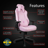 Arozzi Vernazza Supersoft Fabric - Pink gamestoel Roze