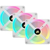 Corsair iCUE LINK QX120 RGB 120mm PWM Fans Starter Kit - Wit case fan Wit, 4-pins PWM fan-connector