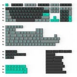 Keychron Cherry Profile Double-Shot PBT Full Keycap-Set - Hacker Mint keycaps Grijs/mint, 219 Stuks, ANSI & UK ISO Layout