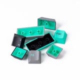 Keychron Cherry Profile Double-Shot PBT Full Keycap-Set - Hacker Mint keycaps Grijs/mint, 219 Stuks, ANSI & UK ISO Layout