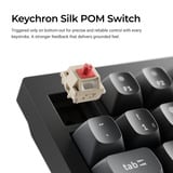 Keychron V6 Ultra 8K Wireless Custom Mechanical Keyboard, toetsenbord Zwart, US lay-out, Keychron Silk POM Brown, Keychron Silk POM Brown, 100%, RGB, Hot swap, 2.4 GHz / Bluetooth 5.3 / USB-C