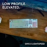 Logitech G915 X LIGHTSPEED Low-Profile Wireless Gaming Keyboard Wit, US-International, GL Tactile, Double-Shot PBT, RGB, LIGHTSPEED draadloos / Bluetooth / USB-C