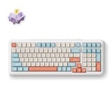MCHOSE K99 Horizon Orange Hyacinth Wireless Gasket Mount Mechanical, toetsenbord Wit/oranje, US lay-out, KTT Hyacinth, 98%, RGB, Hot swap, Double-Shot PBT, draadloos / Bluetooth / USB-C