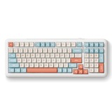 MCHOSE K99 Horizon Orange Hyacinth Wireless Gasket Mount Mechanical, toetsenbord Wit/oranje, US lay-out, KTT Hyacinth, 98%, RGB, Hot swap, Double-Shot PBT, draadloos / Bluetooth / USB-C